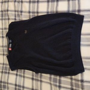 Chaps Navy Blue V-neck Sweater Vest